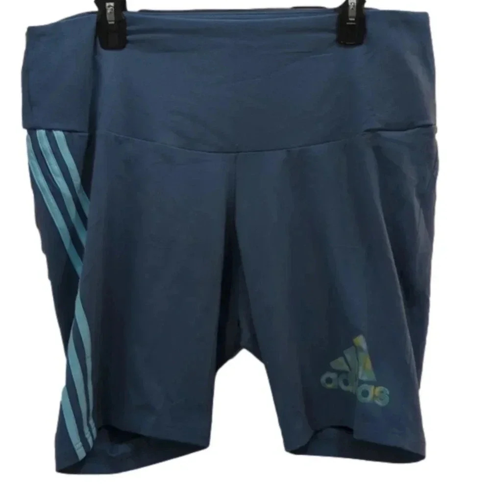 Adidas plus size 3 stripes graphic bike shorts